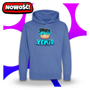 Niebieska bluza XEMIO z kapturem i postacią z Roblox z niebieskimi włosami