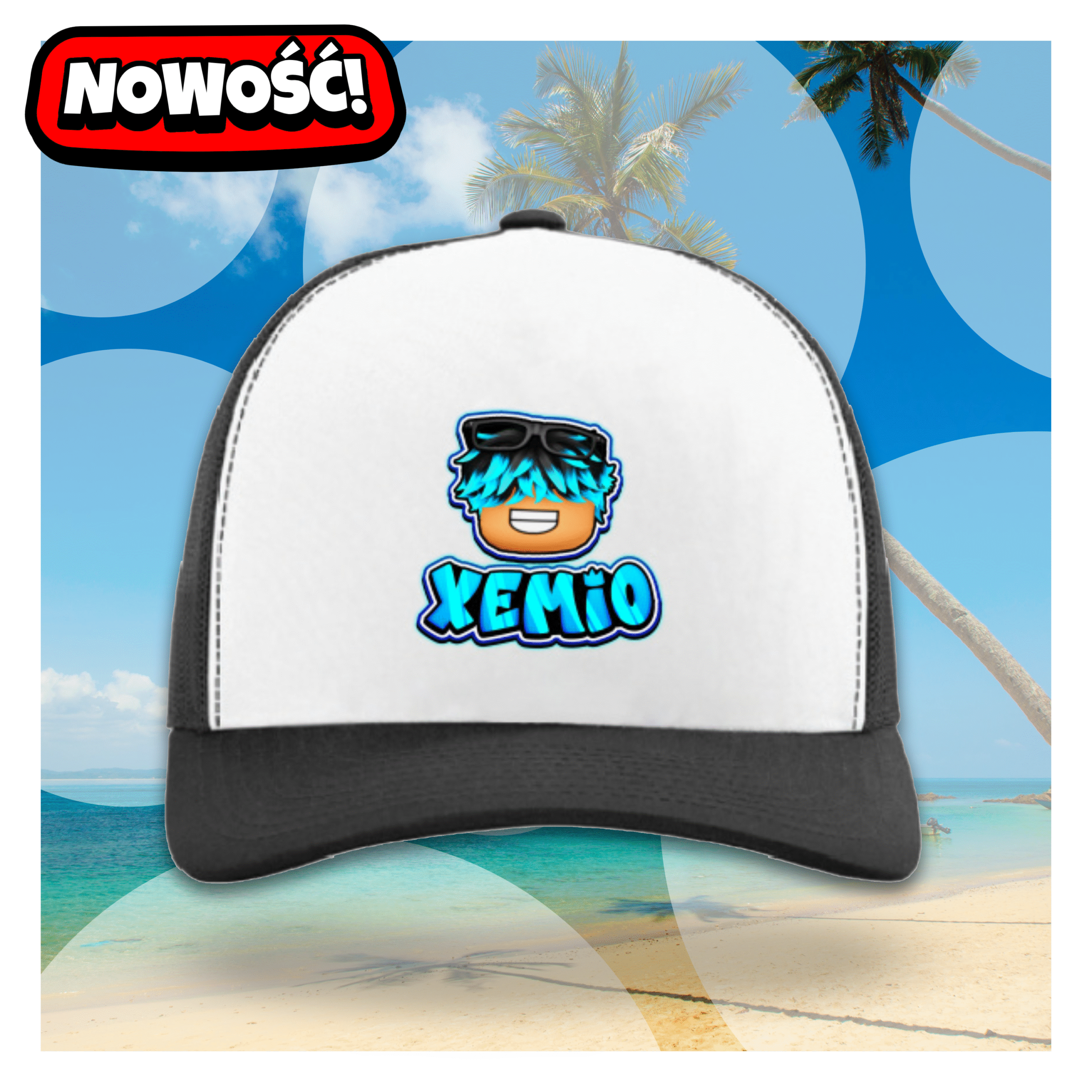 Letnia czapka XEMIO z daszkiem i nadrukiem głowy Roblox