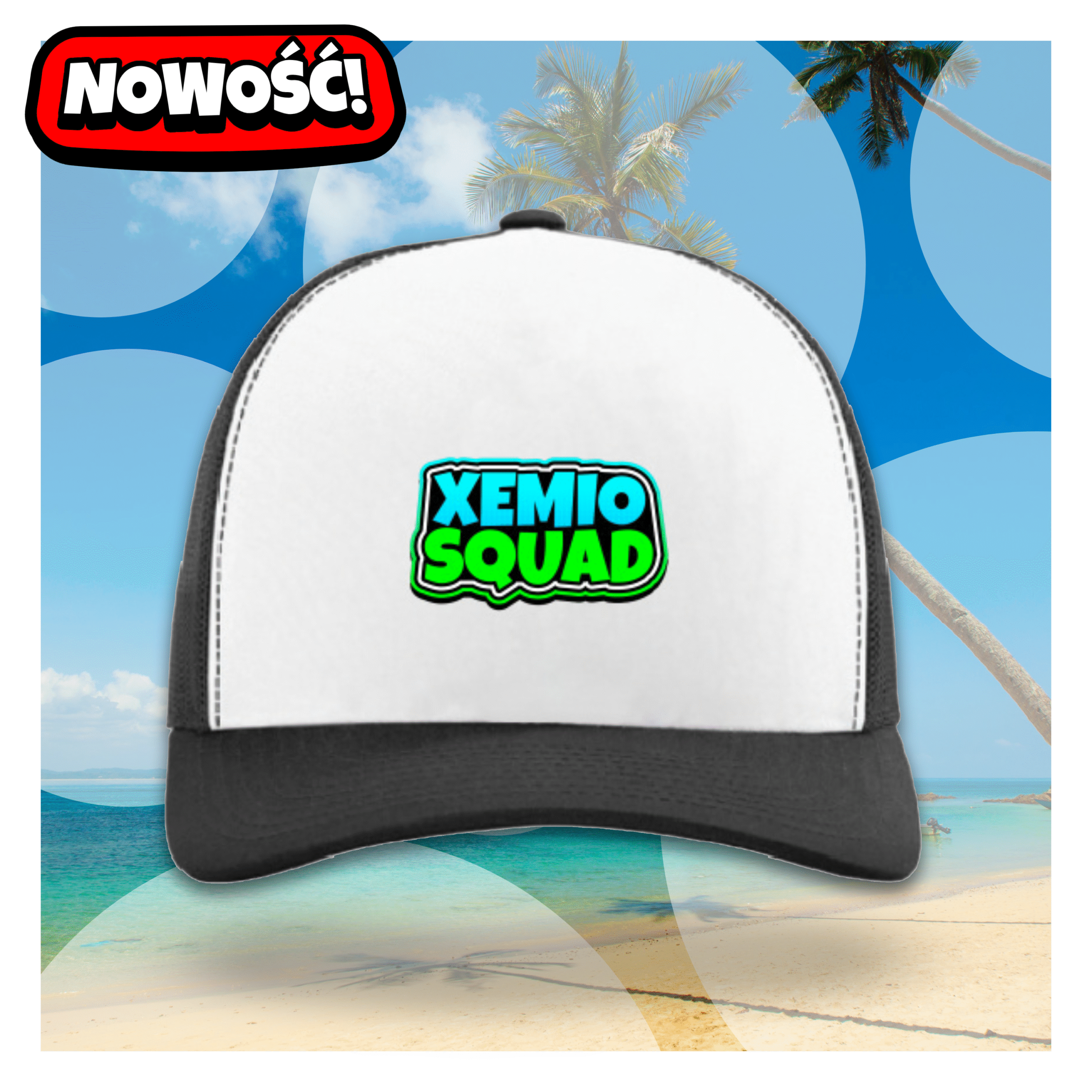 Letnia czapka XEMIO z daszkiem i napisem XEMIO SQUAD