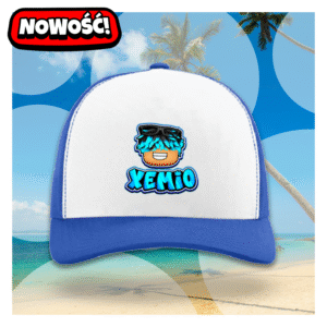 Niebieska czapka XEMIO z daszkiem i awatarem Roblox