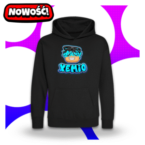 Czarna bluza z kapturem XEMIO z awatarem w stylu Roblox