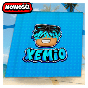Ręcznik plażowy XEMIO z niebieską grafiką i postacią Roblox
